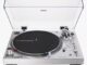 Silver record player.