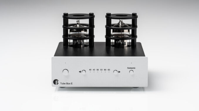 Pro-Ject Tube Box E phono preamp in silver