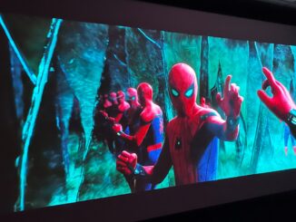 JVC NZ900 projector displaying image of Spider-Man