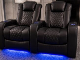 Audio Advice Revelation Luxury Home Theater Chairs with Underneath Lighting On