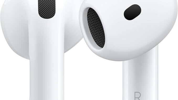 Listen Up: So Many Prime Day Headphone Deals Are Still Apple AirPods 4 wireless earbuds shown on a white background